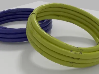 Low poly PVC gas or water pipes Low-poly 3D model
