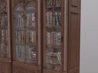 Gothic Cabinet Bookcase 3D model