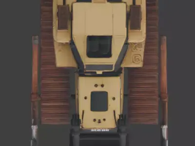 Haunted Industrial Bulldozer 3D Model Low-poly 3D model purchase