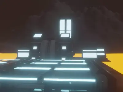 futuristic industrial lava map for games background Free 3D model
