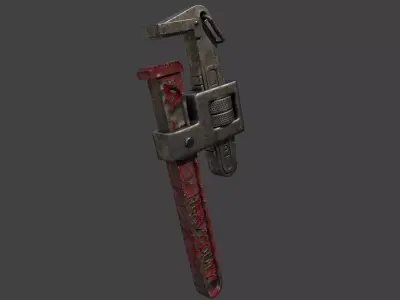 Pipe Wrench Tool Low-poly 3D model