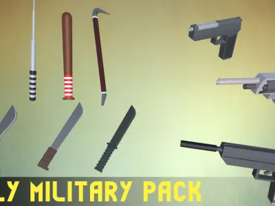Low Poly Military Pack Low-poly 3D model buy