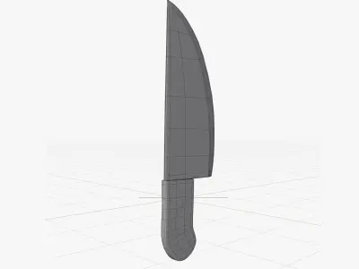 Cartoon kitchen knife Low-poly 3D model