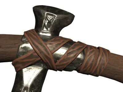 Stylized axe Low-poly 3D model 3