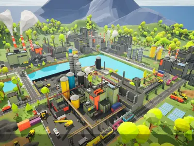 Poly Industrial Pack 01 Low-poly 3D model