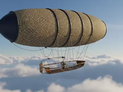 Fantasy Airship Low-poly 3D model purchase