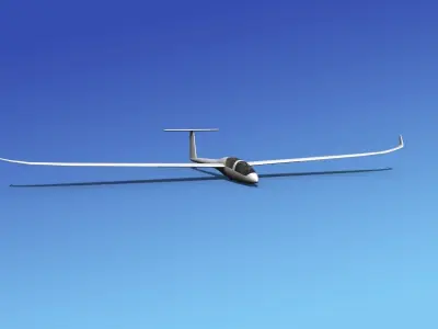 DG-1000 Glider Bare Metal 3D model