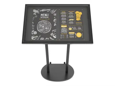 Outdoor menu poster board 4xA4 3D model