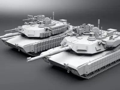 Abrams Tusk and Trophy Scale model 3D print model