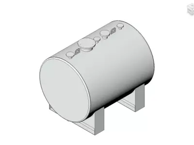 Horizontal 4m3 Tank - Tanque horizontal 4m3 3D model