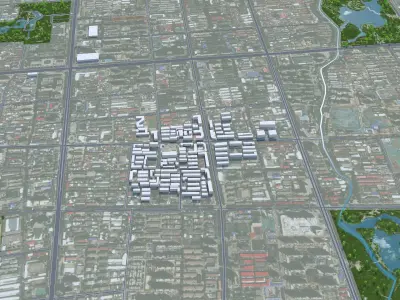 Handan Hebei China 30km Free low-poly 3D model