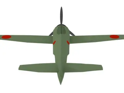 War Plane WW2 Japan Zero Low-poly 3D model