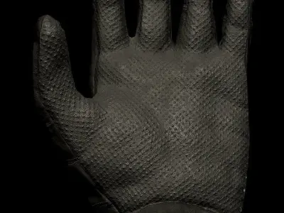 Black Military Tactical Glove Low-poly 3D model Low-poly 3D model