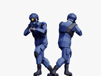 Special Forces Soldiers - Animated and Rigged Low-poly 3D model