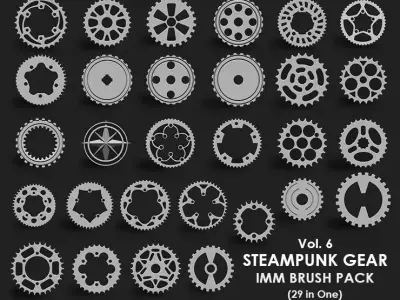 Steampunk Gears IMM Brush Pack 29 in One Vol 6 3D model