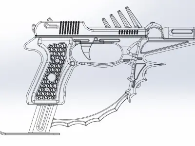 Black Bullet Kagetane Hiruko Guns Basic Models 3D model