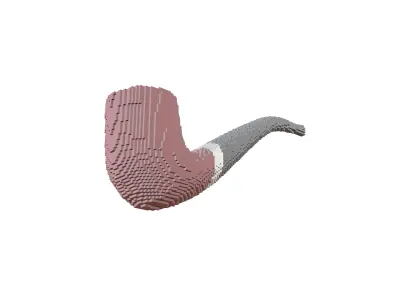 Voxel Tobacco Pipe v1 001 Low-poly 3D model