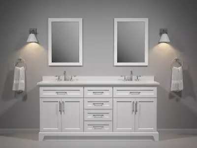 OVE Felix White 72 Brushed nickel 3D model