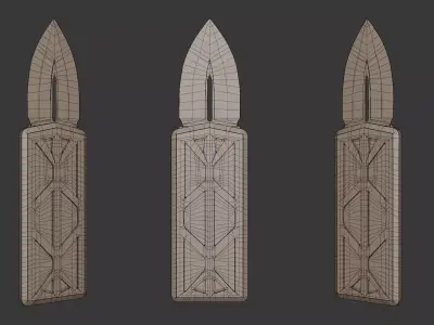 Knife 2 B Low-poly 3D model