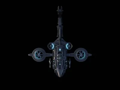 sci fi helicopter 3D model