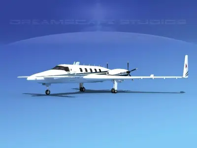 Beechcraft Starship 2000 T14 3D model