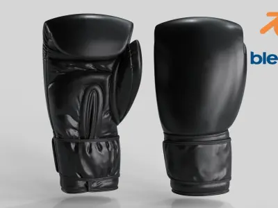 Boxing Glove Black Low-poly 3D model