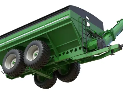 Brent 1596 Dual Auger Grain Cart Low-poly 3D model