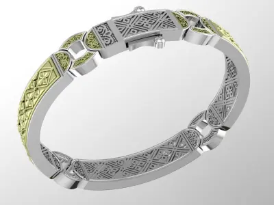 Bracelet with patterns antique bracelet 3D print model 3D print model