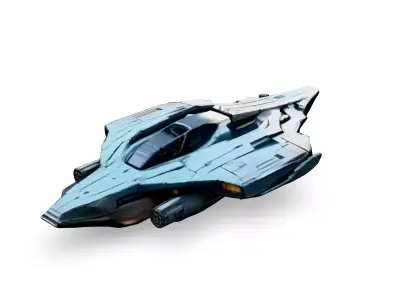 SciFi Fighter Starship Silverstreak Low-poly 3D model