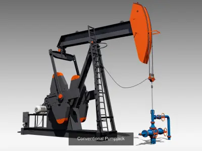 Pumpjacks Collection oil pump 3D Model Pack