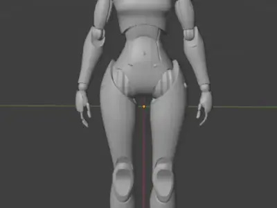 pink android female robot black face cover sleek friendly look Low-poly 3D model