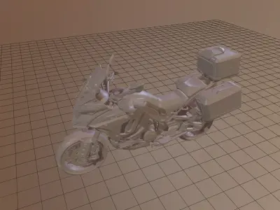 High Detail Adventure Touring Motorcycle with Luggage 3D print model