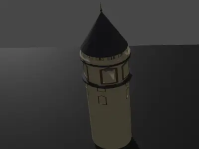 Low Poly Galata Tower Low-poly 3D model
