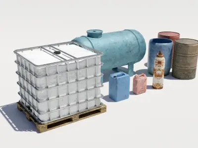 Collection - Liquid tanks Low-poly 3D model