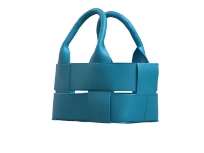 Blue Leather Tote Bag 3D model