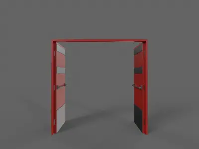 PBR Industrial Door B2 Low-poly 3D model