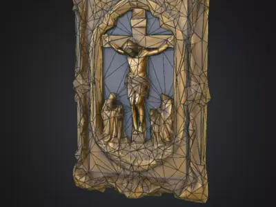 Crucifixion of Jesus Christ Wall Frame Low-poly 3D model