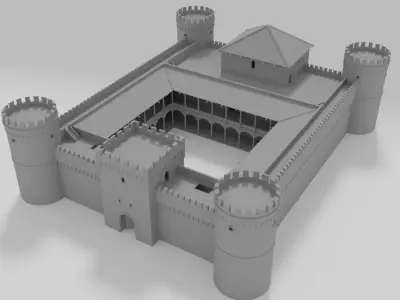 Medieval castle Free low-poly 3D model