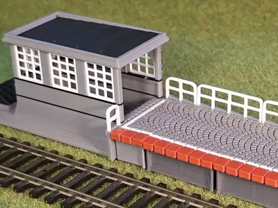 Single Edge Platform Underpass4 1-87 FDM color 3D print model