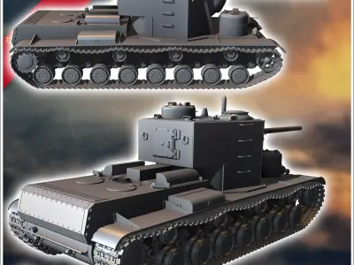 KV-5 Object 225 M1941 - Soviet army WW2 Second World East front 3D print model
