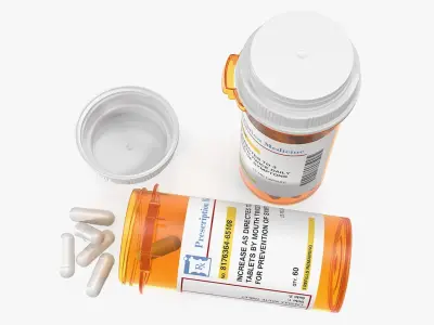 Pills in Bottles Collection 3D model