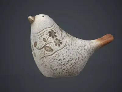 Bird Sculpture PBR Game Ready Low-poly 3D model