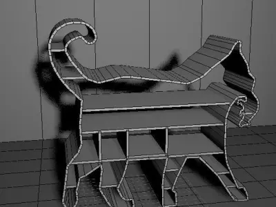 cupboard furniture Low-poly 3D model