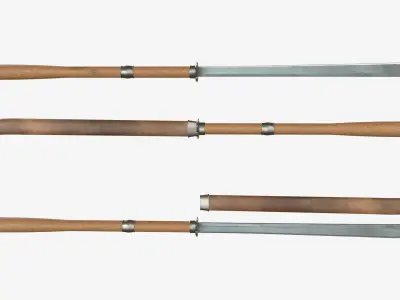 Japanese Spears Collections  Wood 3D model