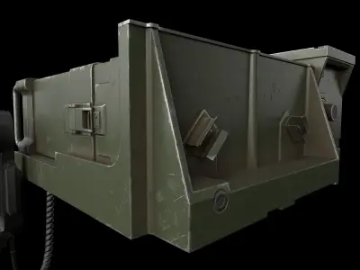 Military radio PRC-77 with amplifier AM-1777 Low-poly 3D model