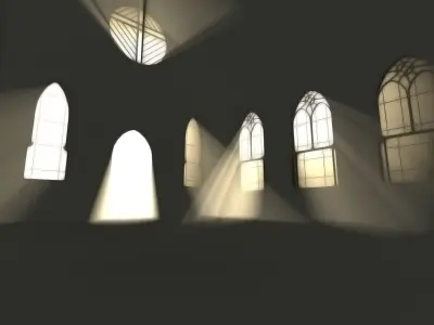 Mediavel church LOW POLY Free low-poly 3D model