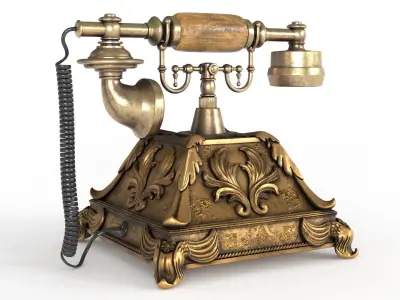 Vintage Phone Low-poly 3D model