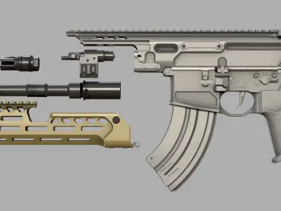 MCX Spear LT - FULL KIT - Replica - LOW POLY Low-poly 3D model