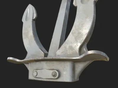 PBR 3D Model Props - Old Ship Anchor 3D model