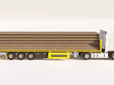 Industrial Forestry Logging Truck 3D Model 3D model